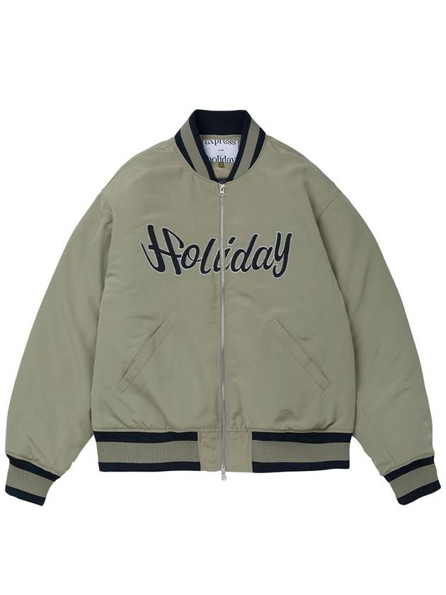 Men's In Holiday Varsity Bomber Jacket Beige - EXPRESSHOLIDAY - BALAAN 2