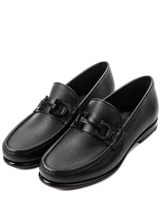 Gancini Bit Leather Moccasin Loafers Black - SALVATORE FERRAGAMO - BALAAN 2