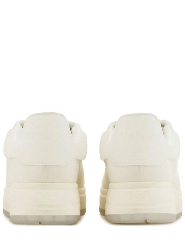 Leather Low Top Sneakers Ivory - EMPORIO ARMANI - BALAAN 4