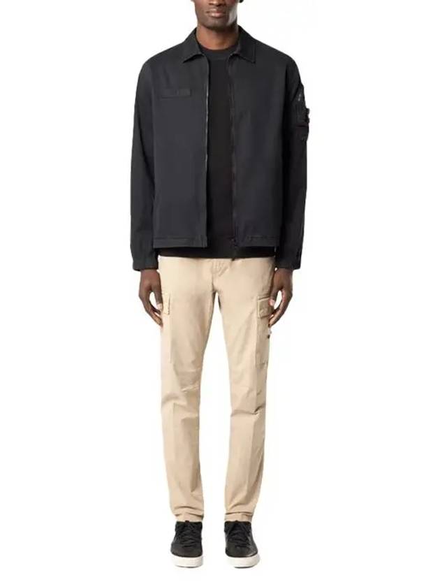 Organic Zip-Up Fastening Shirt Zip-Up Jacket Black - STONE ISLAND - BALAAN 8