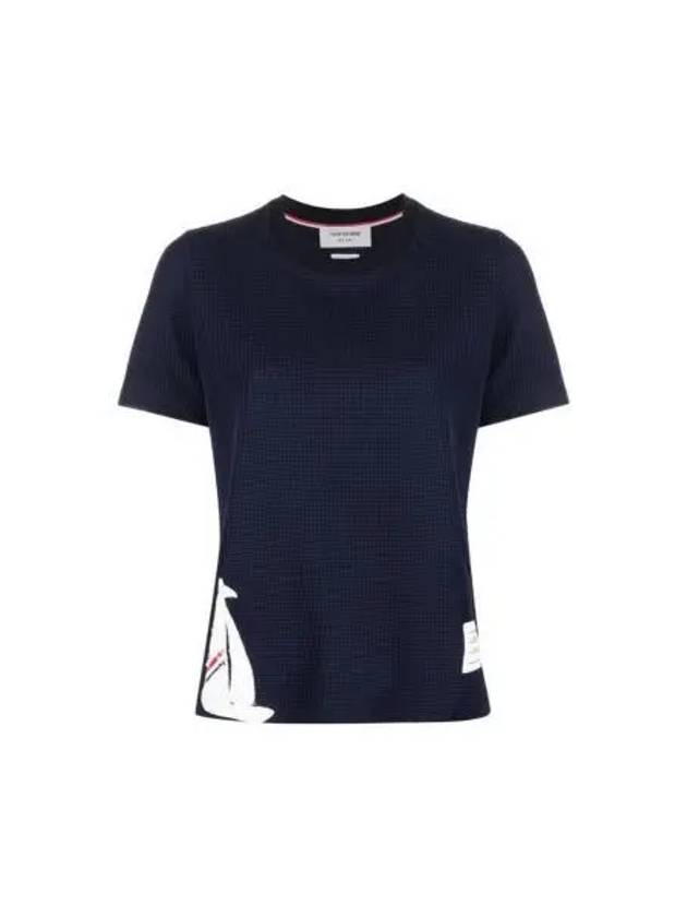 Women's Short Sleeve T-Shirt Navy - THOM BROWNE - BALAAN 2