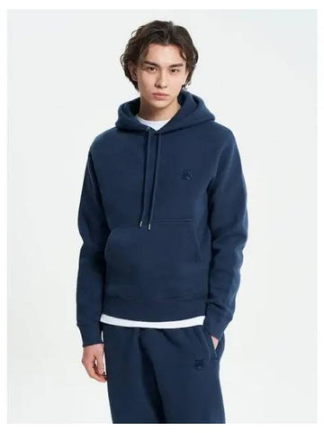 Men s Foxhead Patch Comfort Hooded Sweatshirt Hoodie Ink Blue Domestic Product - MAISON KITSUNE - BALAAN 1