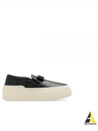 Vara Bow Plate Slip-Ons Black - SALVATORE FERRAGAMO - BALAAN 2