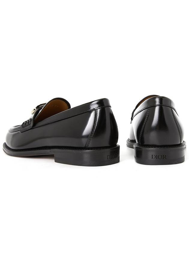 Granville CD Logo Leather Loafers Black Polished - DIOR - BALAAN 7