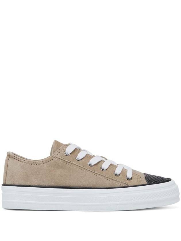 Suede Low Top Sneakers Beige - BRUNELLO CUCINELLI - BALAAN 2