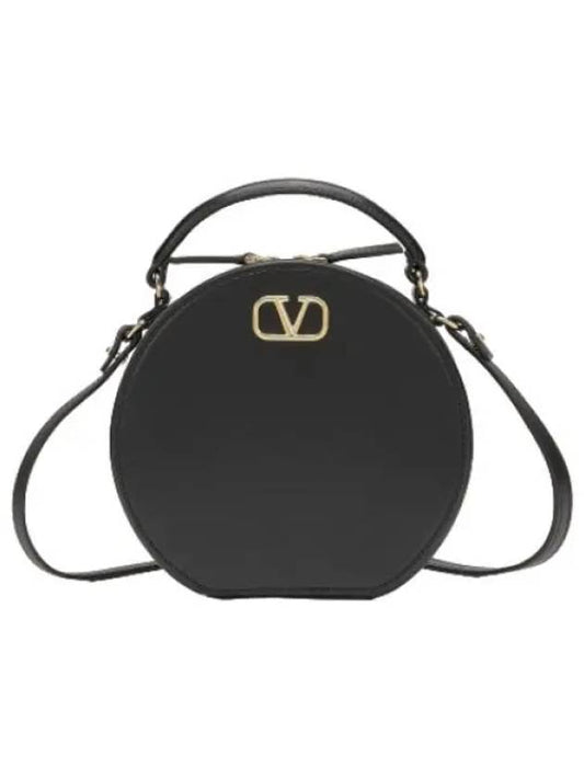 Mini Logo Signature Tote Bag Black Handbag - VALENTINO - BALAAN 1