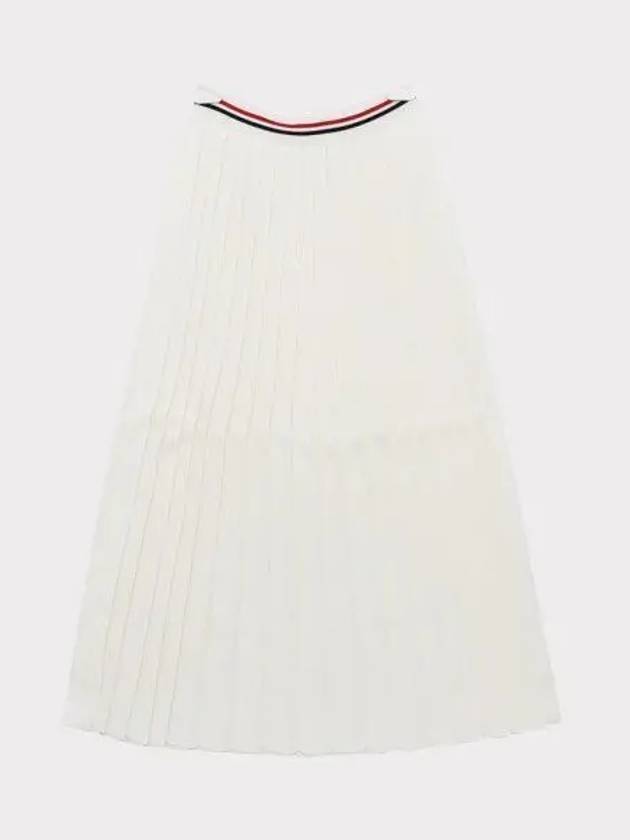 Cotton Stripe Pleated Skirt White - THOM BROWNE - BALAAN 2