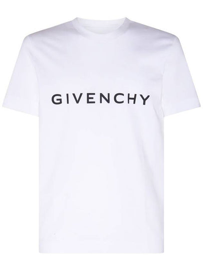 Archetype Logo Print Slim Fit Cotton Short Sleeve T-Shirt White - GIVENCHY - BALAAN 2