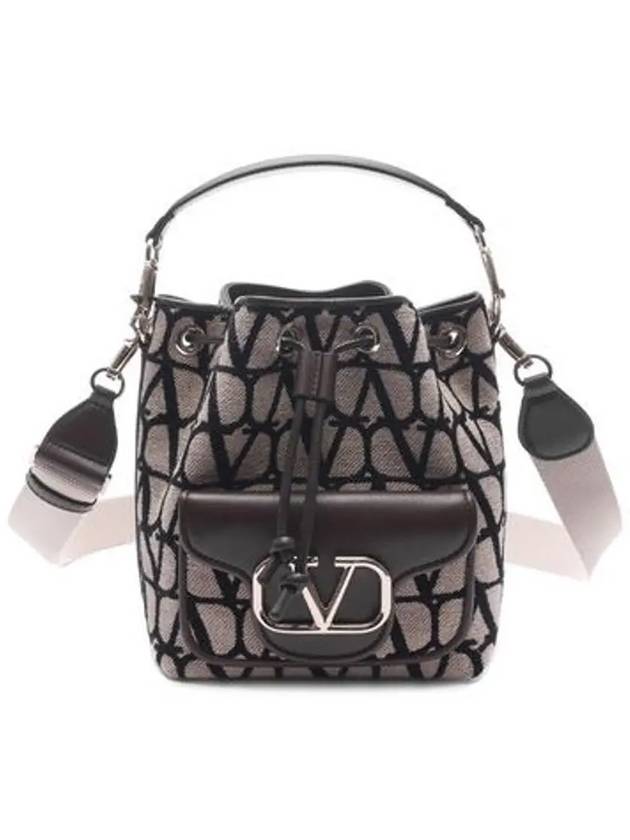 Valentino Toile Iconograph Bucket Shoulder Bag - RED VALENTINO - BALAAN 1