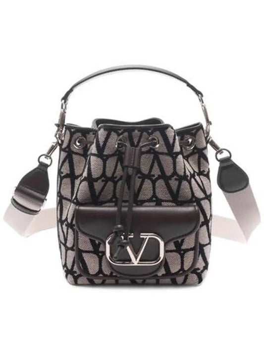 Valentino Toile Iconograph Bucket Shoulder Bag - RED VALENTINO - BALAAN 1