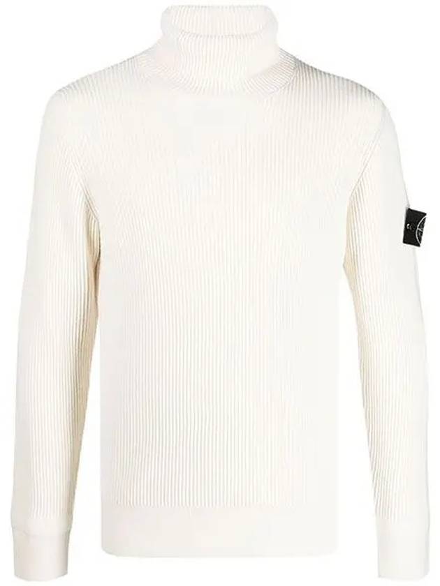 Wappen Patch Wool Turtleneck  White - STONE ISLAND - BALAAN 2