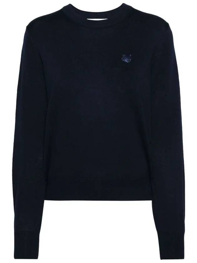 Bold Fox Head Wool Knit Top Ink Blue - MAISON KITSUNE - BALAAN 3