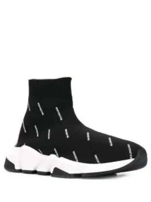 Speed ​​All Over Logo High Top Sneakers Black - BALENCIAGA - BALAAN 2