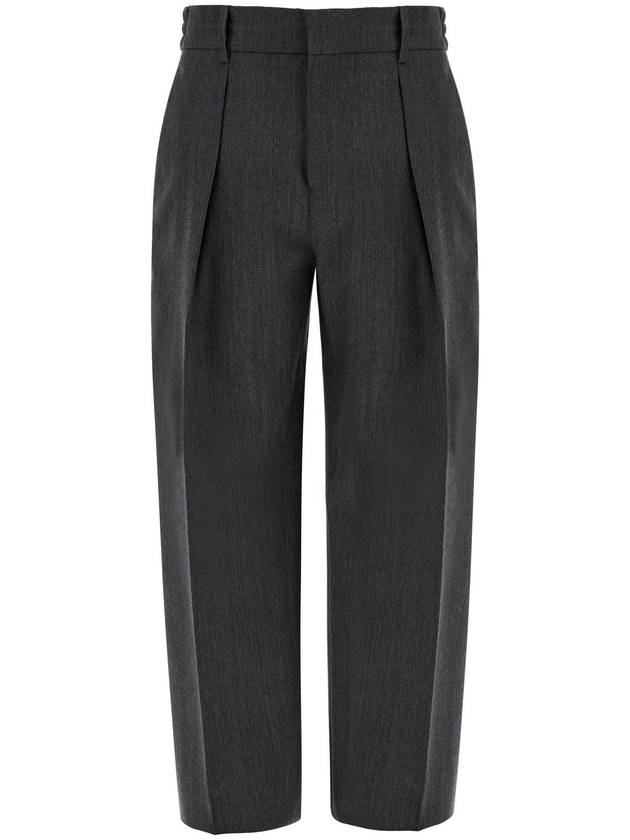 wide woolen checked trousers - BURBERRY - BALAAN 1