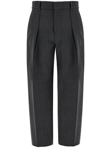 wide woolen checked trousers - BURBERRY - BALAAN 1