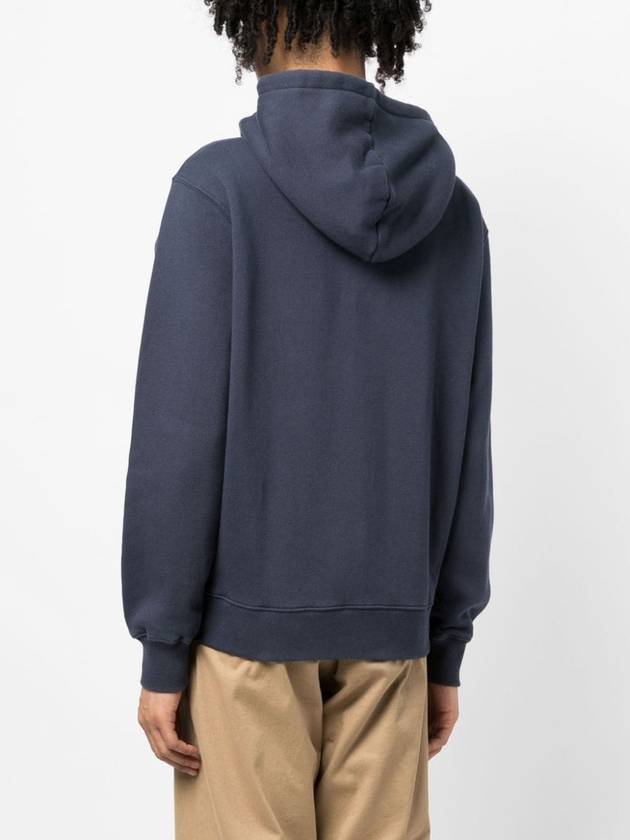 Tonal Fox Head Patch Comfort Zip Up Hoodie Ink Blue - MAISON KITSUNE - BALAAN 6