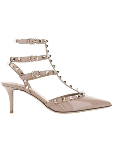 Rockstud Caged 65mm Pumps Heel Poudre - VALENTINO - BALAAN 1