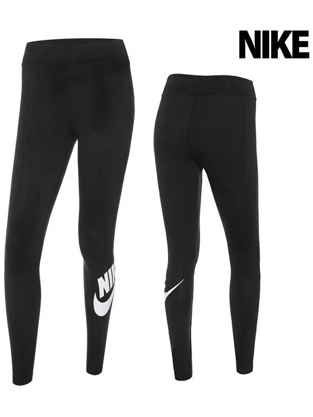 Sportswear Essentials GX Women s Interseasonal High Rise Futura Leggings Black CZ8528 010 - NIKE - BALAAN 2