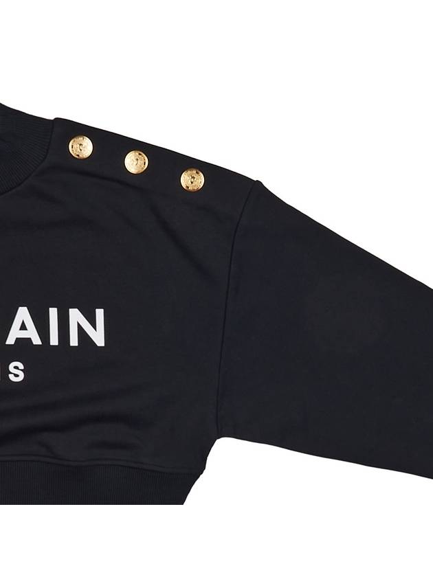 Logo Print Crop Sweatshirt Black - BALMAIN - BALAAN 5