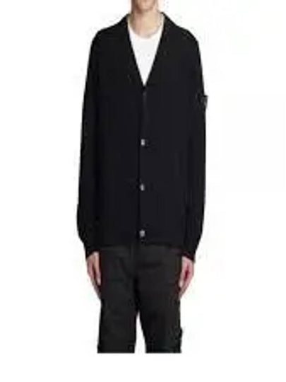 Men's Wappen Patch Button Cardigan Black - STONE ISLAND - BALAAN 2