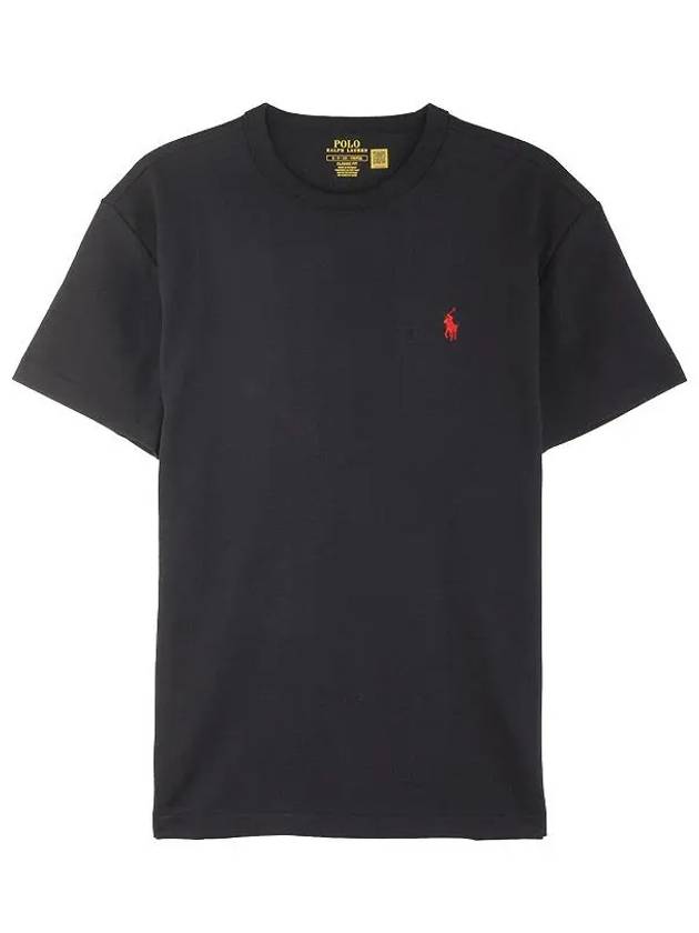 Men's Red Pony Embroidery Short Sleeve T-Shirt Black - POLO RALPH LAUREN - BALAAN 2