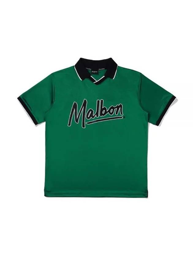 Marlbon Script Mesh Mix T-Shirt GREEN MAN M3221PTS03GRN - MALBON GOLF - BALAAN 1