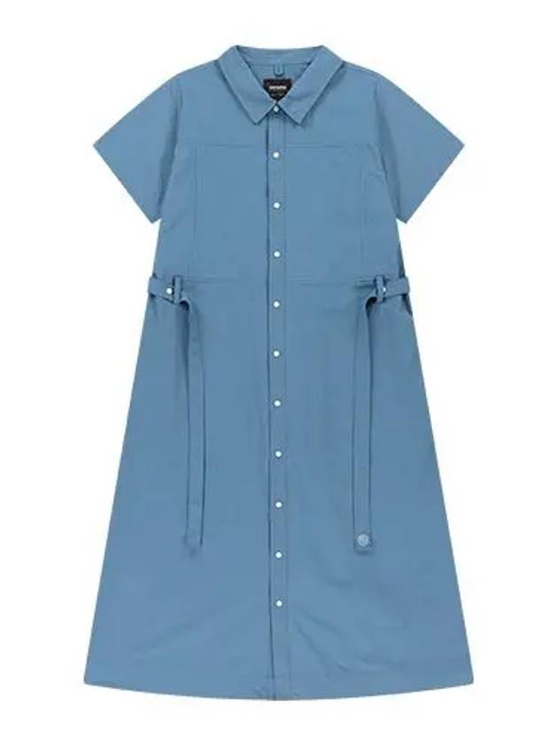 Nylon Shirt Midi Dress Dark Blue - OFFGRID - BALAAN 4