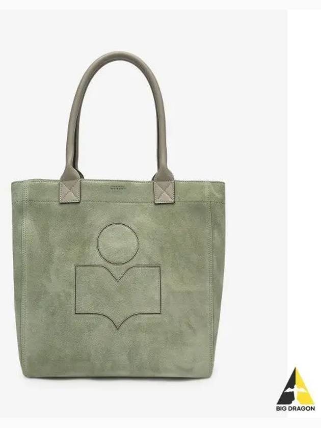 Yenky Logo Small Suede Tote Bag Almond Green - ISABEL MARANT - BALAAN 2