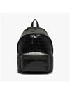 Crocodile Effect Logo Leather Backpack Black - SAINT LAURENT - BALAAN 3