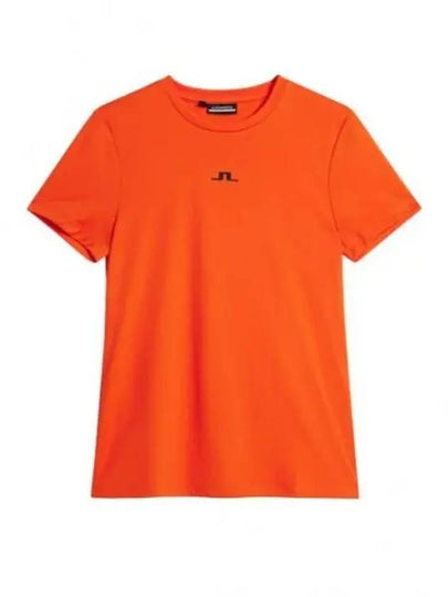 Ada Short Sleeve T-Shirt Tangerine Tango - J.LINDEBERG - BALAAN 2