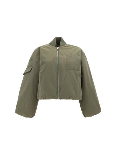 Drop Oversized Zipper Twill Bomber Jacket Kalamata - GANNI - BALAAN 2