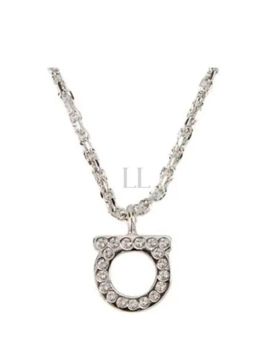 Gancini Crystal Necklace Silver - SALVATORE FERRAGAMO - BALAAN 2