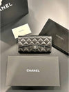 Silver Hardware Classic Caviar CC Logo Flap Long Wallet Black - CHANEL - BALAAN 4