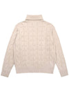 Men's Turtle Cable Sweater Beige SW22ISW01BI - SOLEW - BALAAN 3