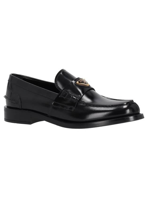 Brushed Leather Loafers Black - PRADA - BALAAN 3