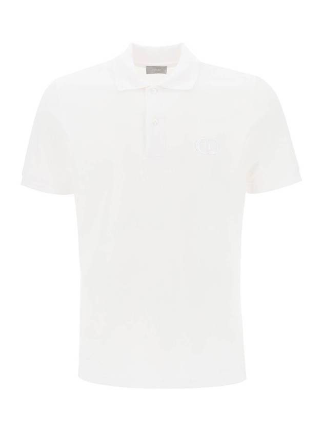 CD Icon Cotton Polo Shirt White - DIOR - BALAAN 1