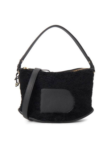 Pin Swing Teddy Shoulder Bag Black - DELVAUX - BALAAN 1