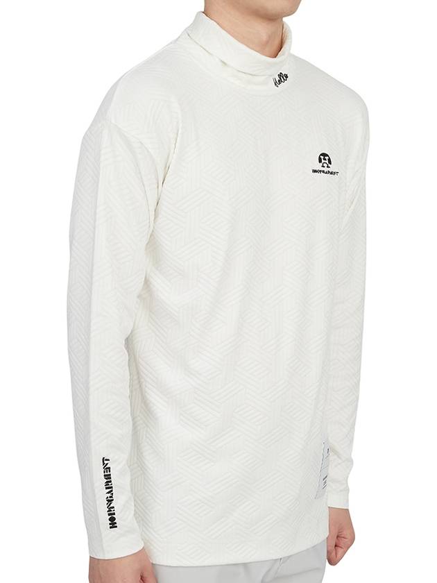 Men's Logo High Neck Long Sleeve T-Shirt Offwhite - HORN GARMENT - BALAAN 4