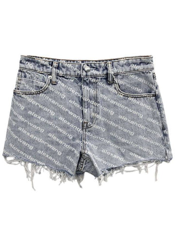 Logo Print Women's Short Pants 4DC2204781 - ALEXANDER WANG - BALAAN 1