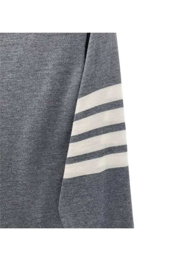 4 Bar Armband Classic Merino Wool Knit Top Medium Grey - THOM BROWNE - BALAAN 5