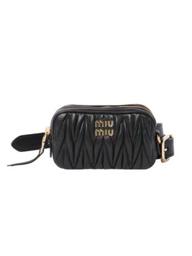 Matelasse Leather Belt Bag Black - MIU MIU - BALAAN 1