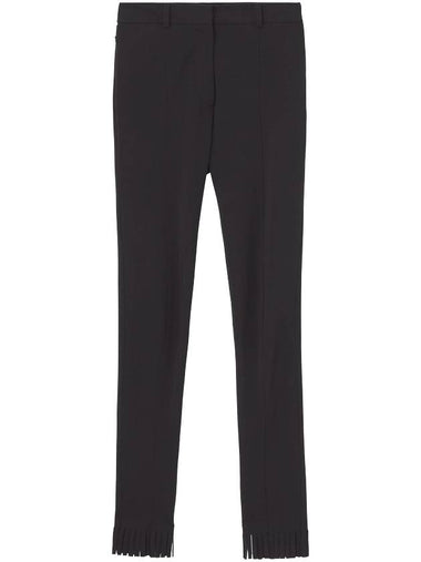 Fringe Cut Hem Stretch Jersey Slim Fit Pants - BURBERRY - BALAAN 1