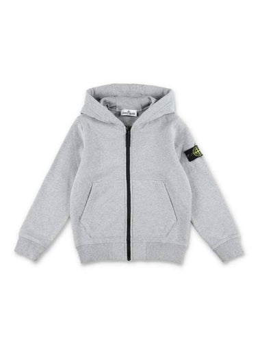 Kids Wappen Patch Zip-Up Hoodie Grey - STONE ISLAND - BALAAN 1