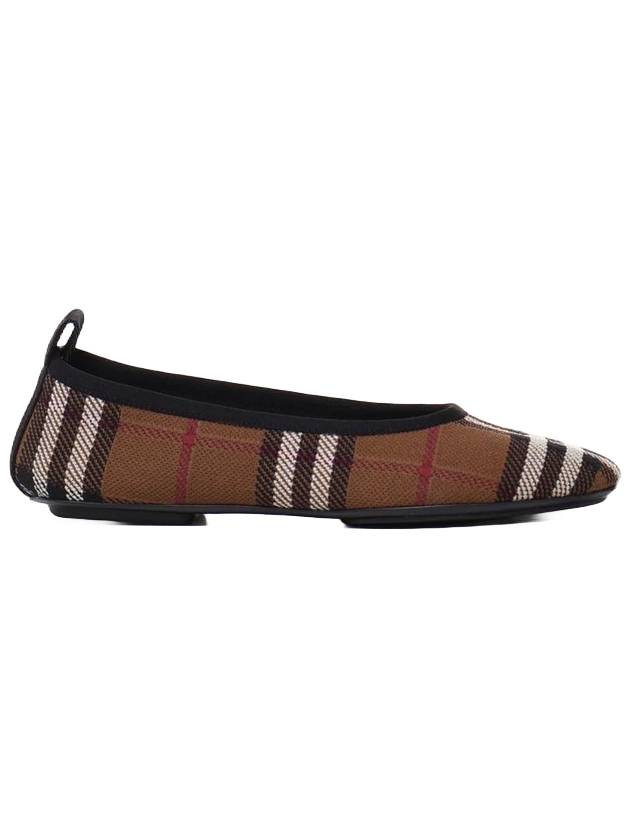 Women's Check Ballerina Flats Dark Burch Brown - BURBERRY - BALAAN.