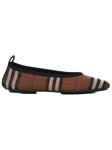 Women's Check Ballerina Flats Dark Burch Brown - BURBERRY - BALAAN 1