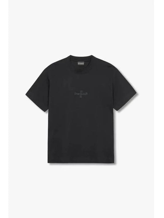 Men s Easy Logo Crewneck T Shirt Black - EMPORIO ARMANI - BALAAN 1