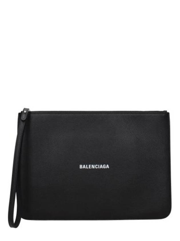 Logo Strap Cash Medium Clutch Bag Black - BALENCIAGA - BALAAN 2