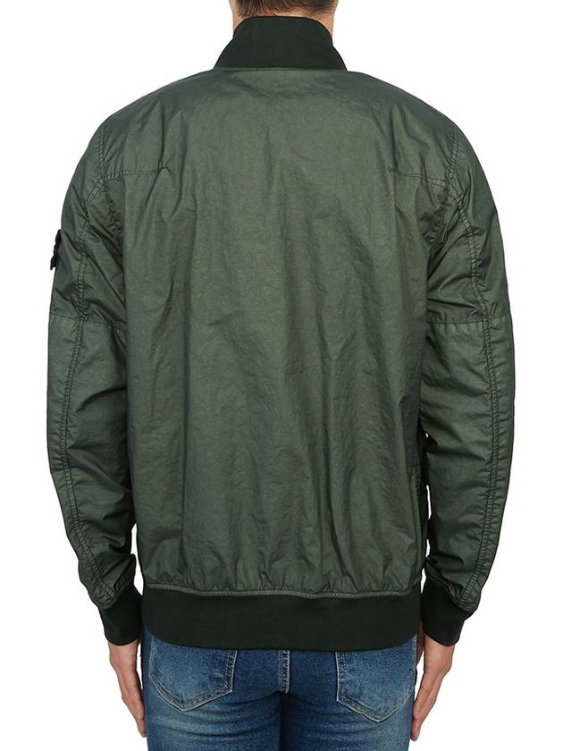 Men's Wappen Patch Zip-Up Bomber Jacket Green - STONE ISLAND - BALAAN 5