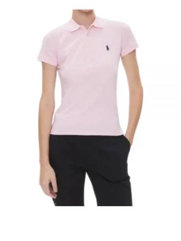 Women's Julie Embroidered Logo Short Sleeve Polo Shirt Pink - POLO RALPH LAUREN - BALAAN 2