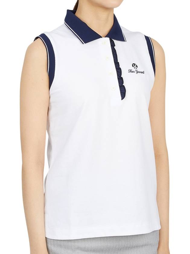 Golf Wear Sleeveless T-Shirt HHW 2A AP53 WHITE - HORN GARMENT - BALAAN 3